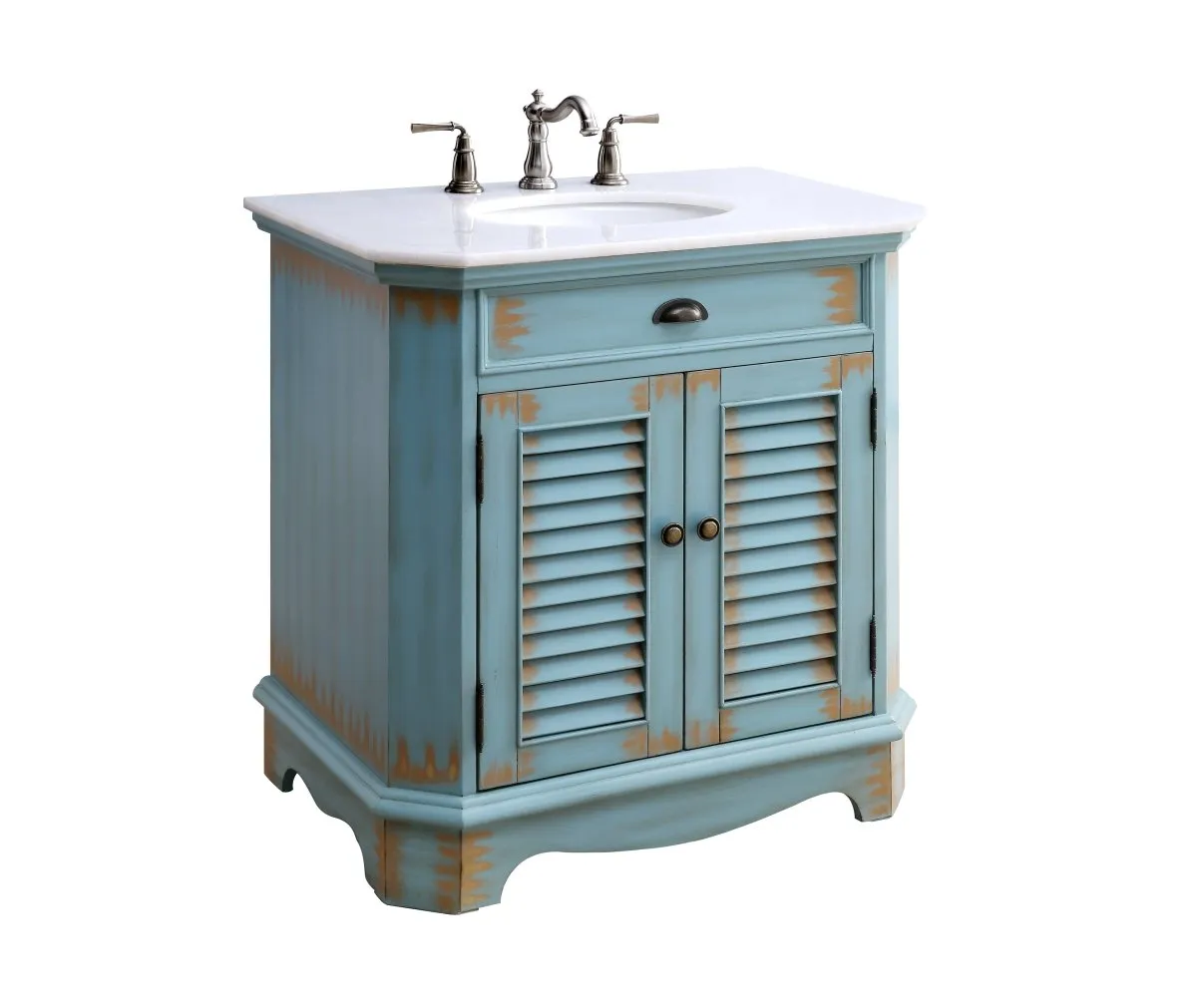 32” Benton Collection Fairfield Rustic Blue Bathroom Sink Vanity 47884BU