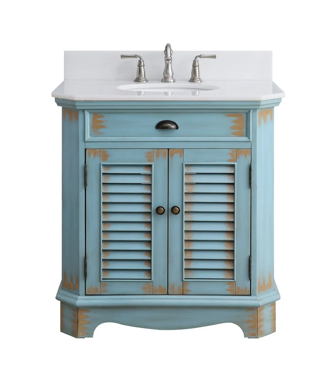 32” Benton Collection Fairfield Rustic Blue Bathroom Sink Vanity 47884BU