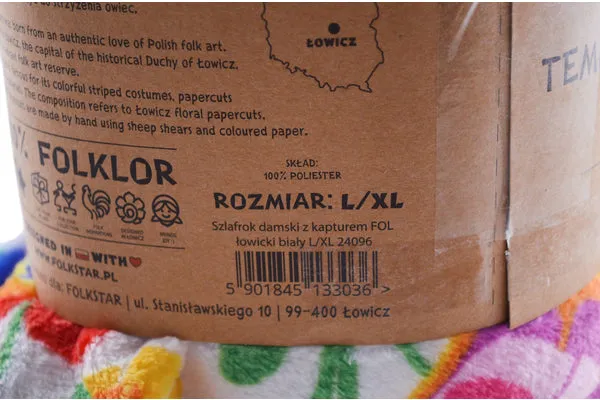 58" Bathrobe size L/XL - White Folk