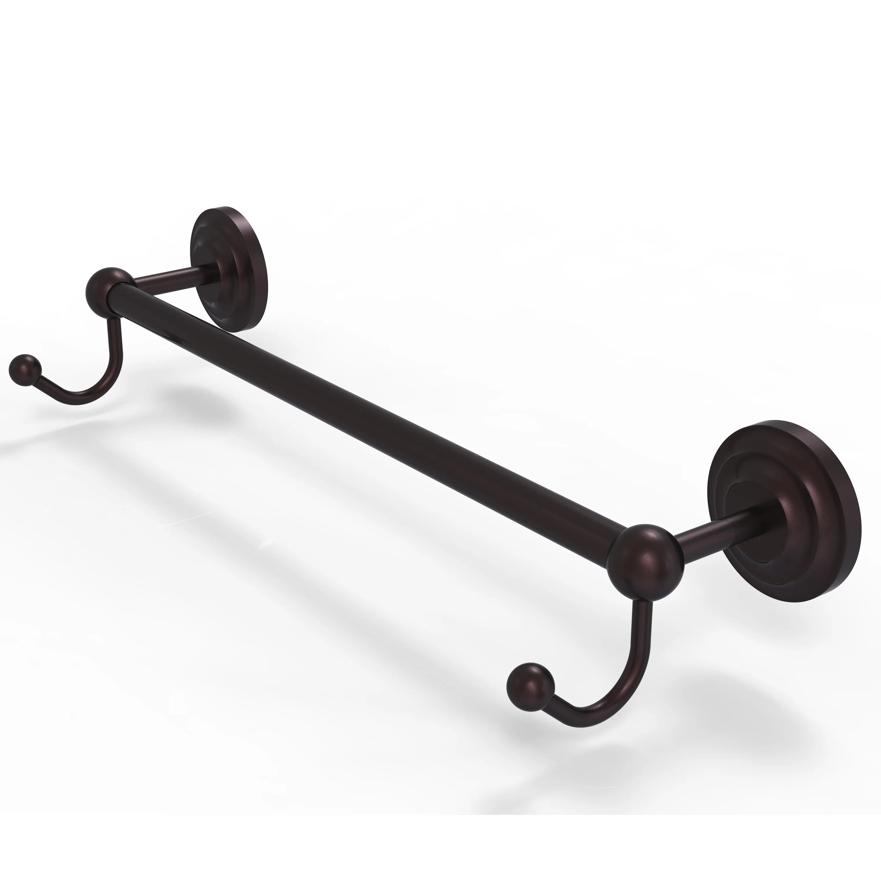 Allied Brass Prestige Que New Collection 18" Towel Bar with Integrated Hooks PQN-41-18-HK-ABR