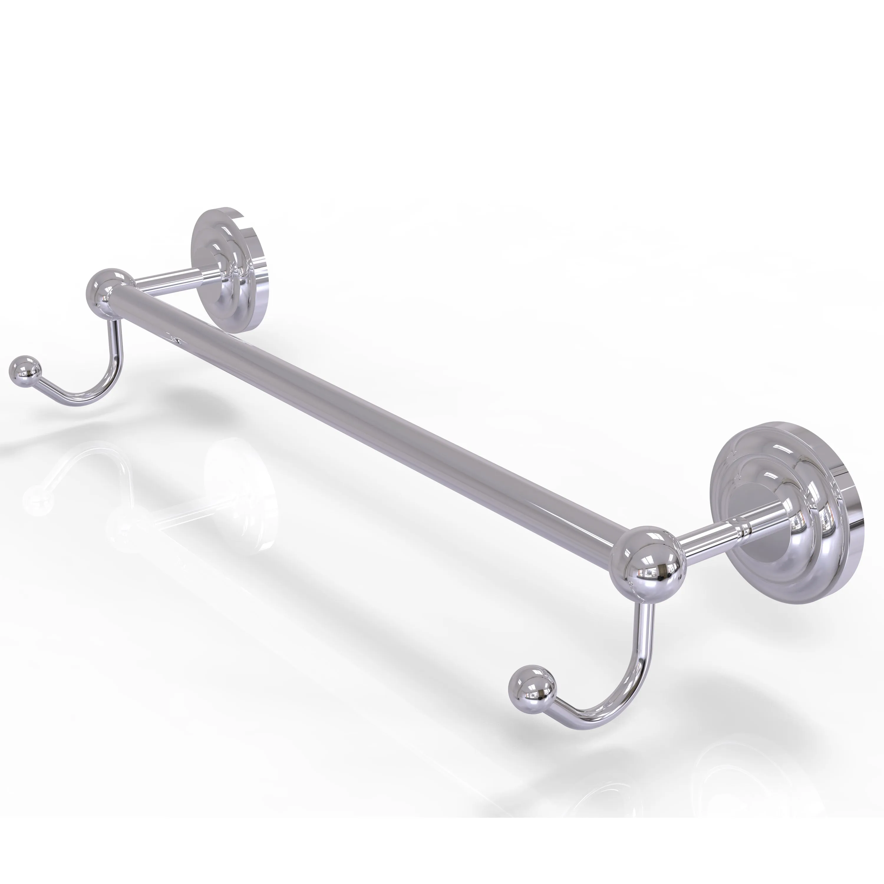 Allied Brass Prestige Que New Collection 18" Towel Bar with Integrated Hooks PQN-41-18-HK-ABR