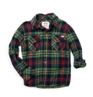 Appaman - Boys Flannel Shirt in Dark Ivy Plaid
