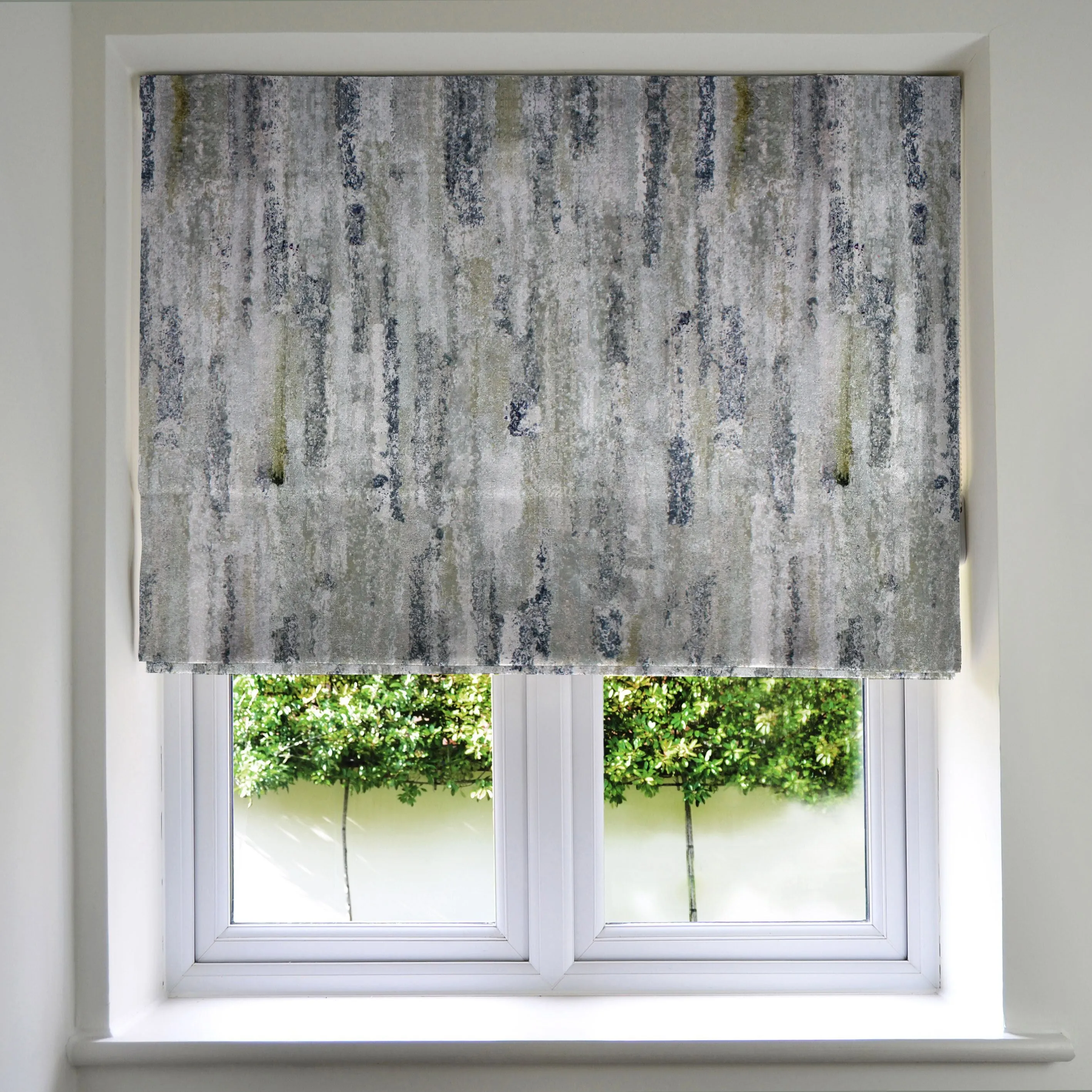 Aura Grey Natural Textured Velvet Roman Blinds
