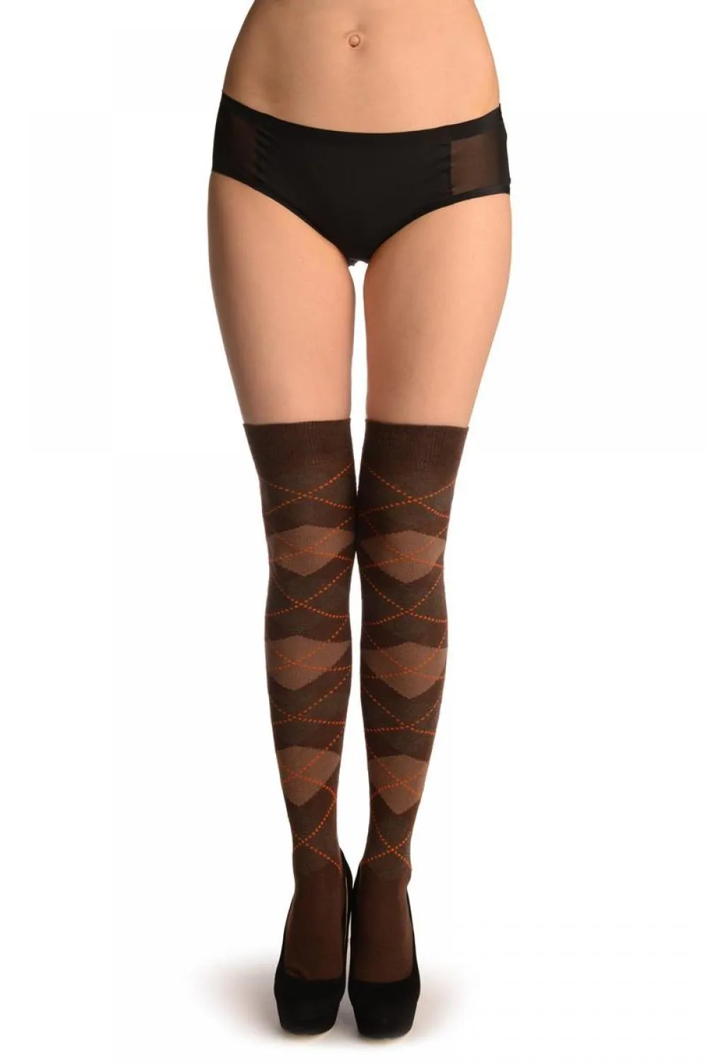Brown, Grey & Dark Brown Argyle