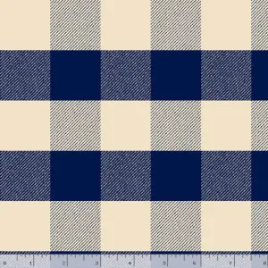 Buffalo Plaid Flannel in Cream & Navy