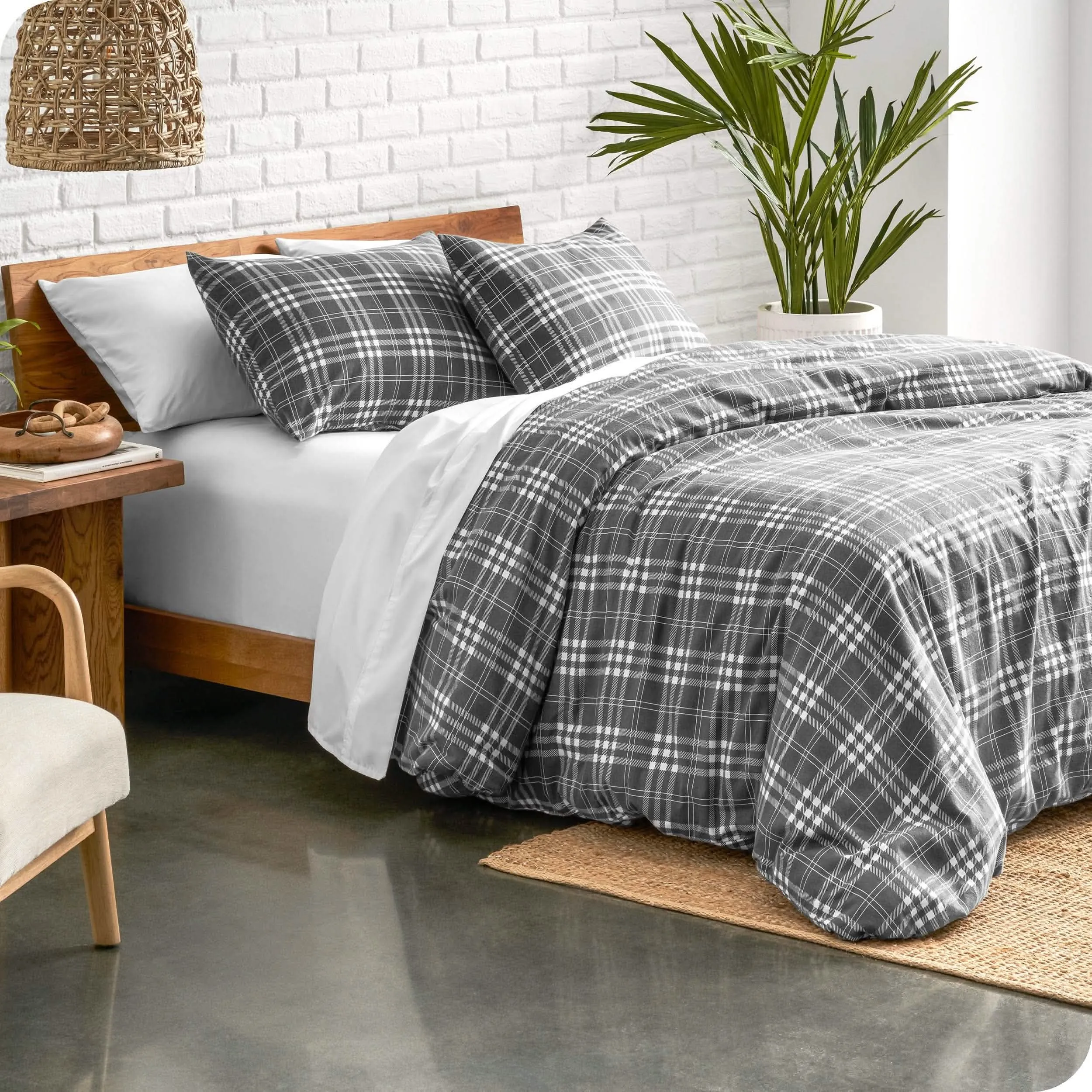 Cotton Flannel Duvet Cover & Sham Set