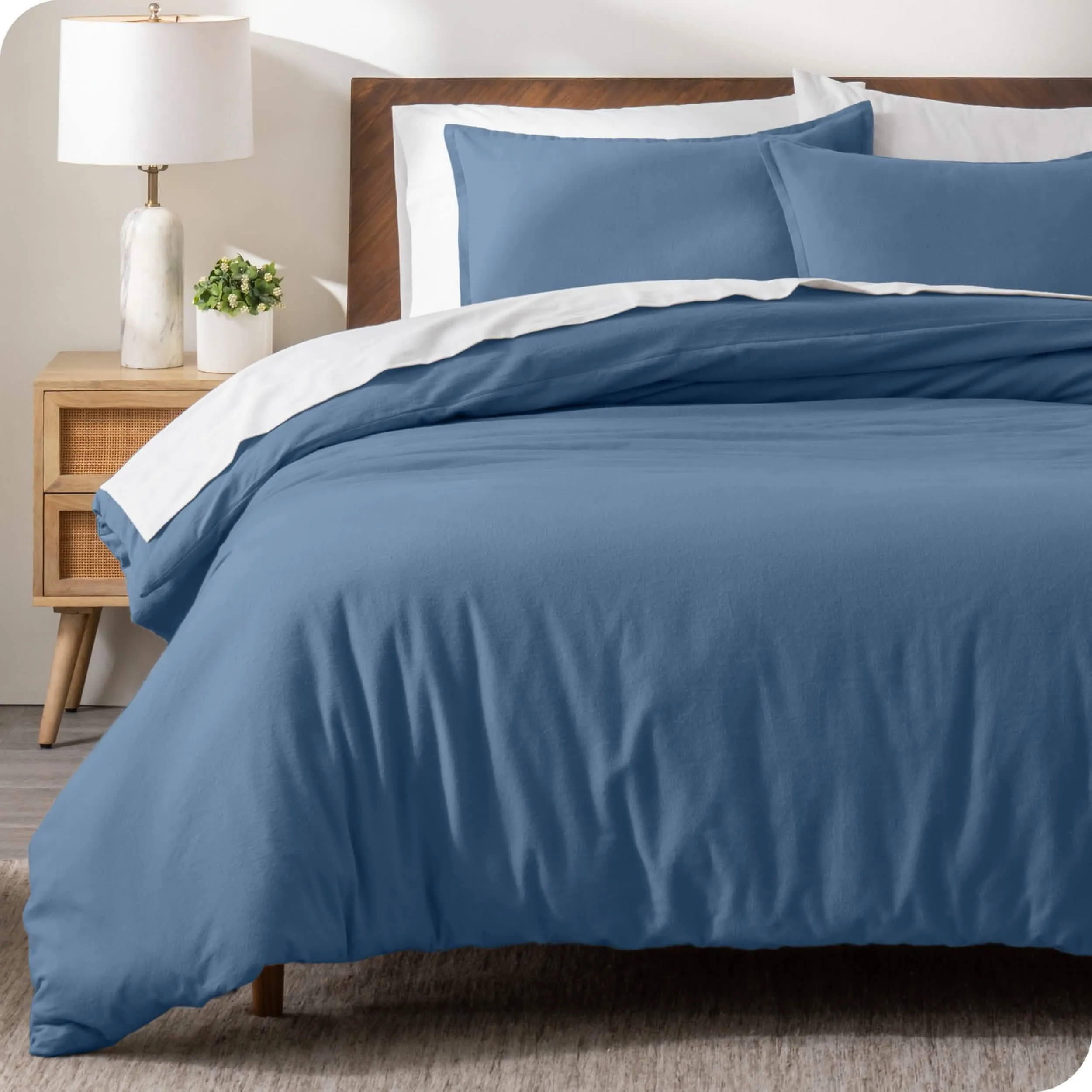 Cotton Flannel Duvet Cover & Sham Set