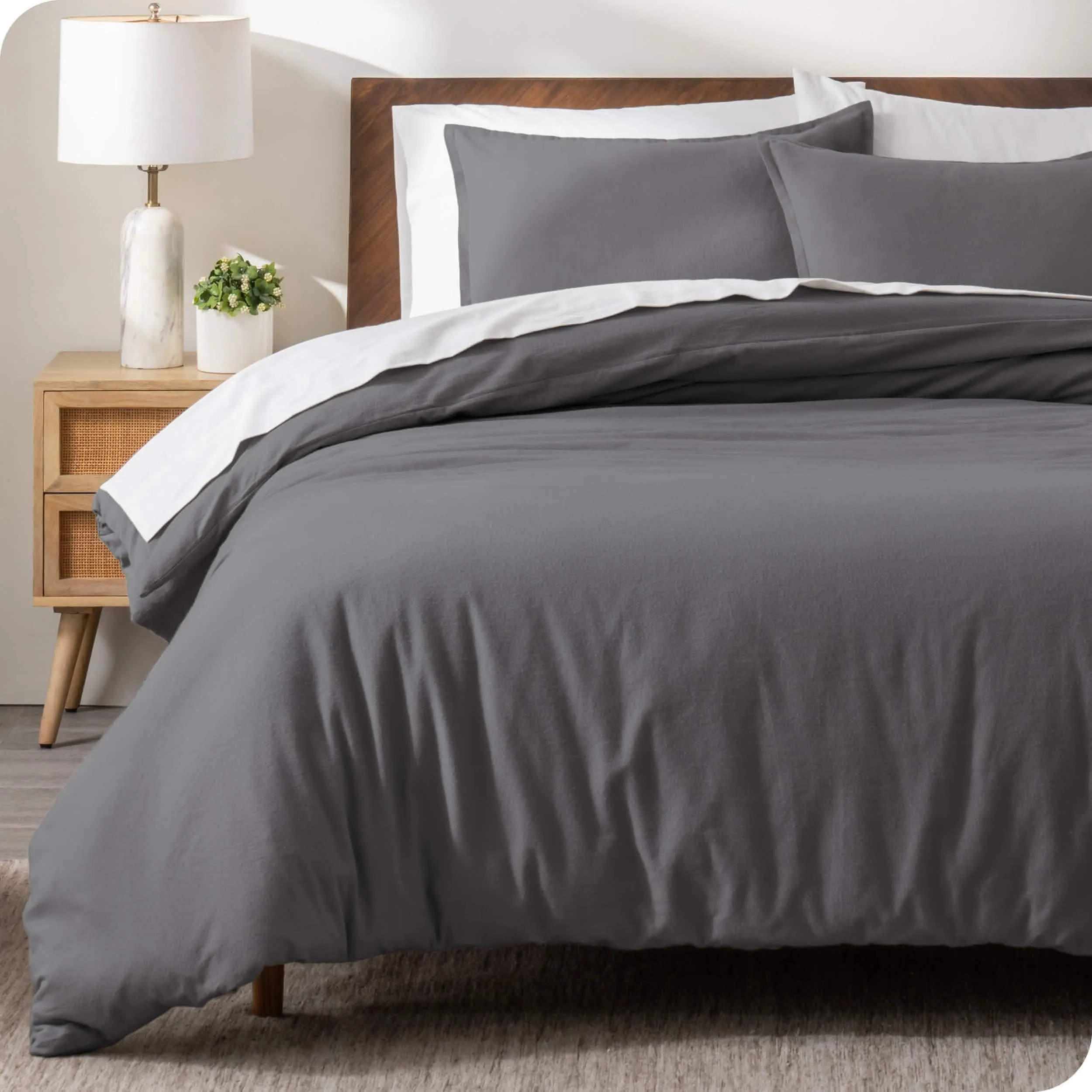 Cotton Flannel Duvet Cover & Sham Set
