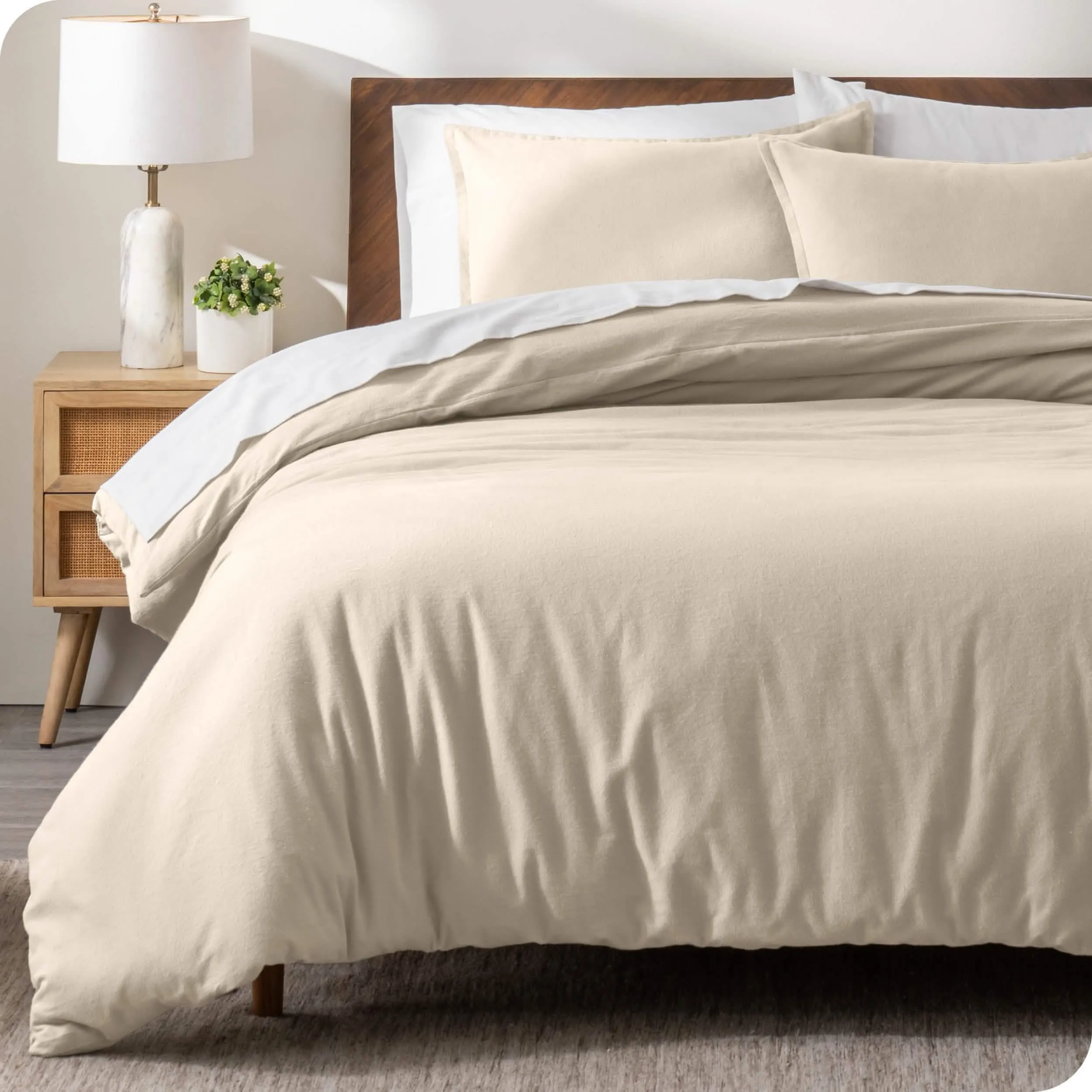 Cotton Flannel Duvet Cover & Sham Set