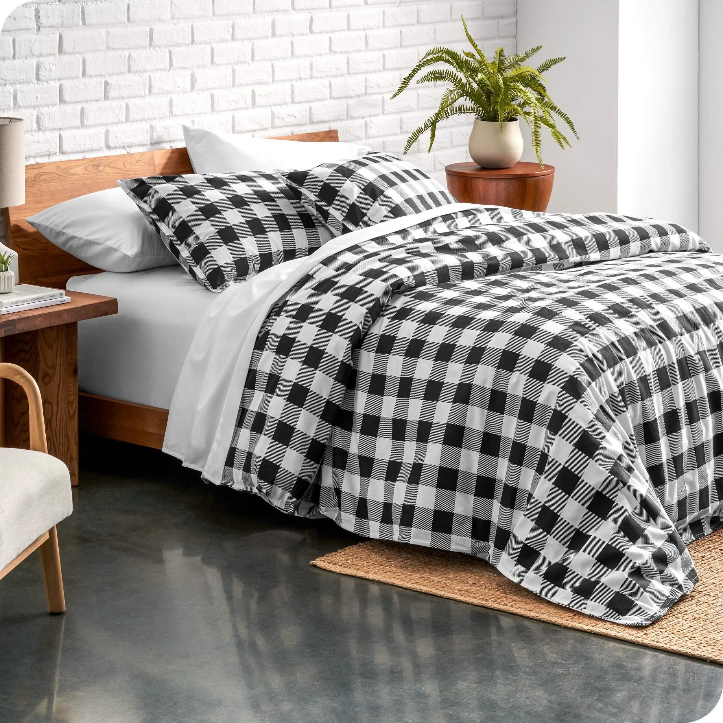 Cotton Flannel Duvet Cover & Sham Set