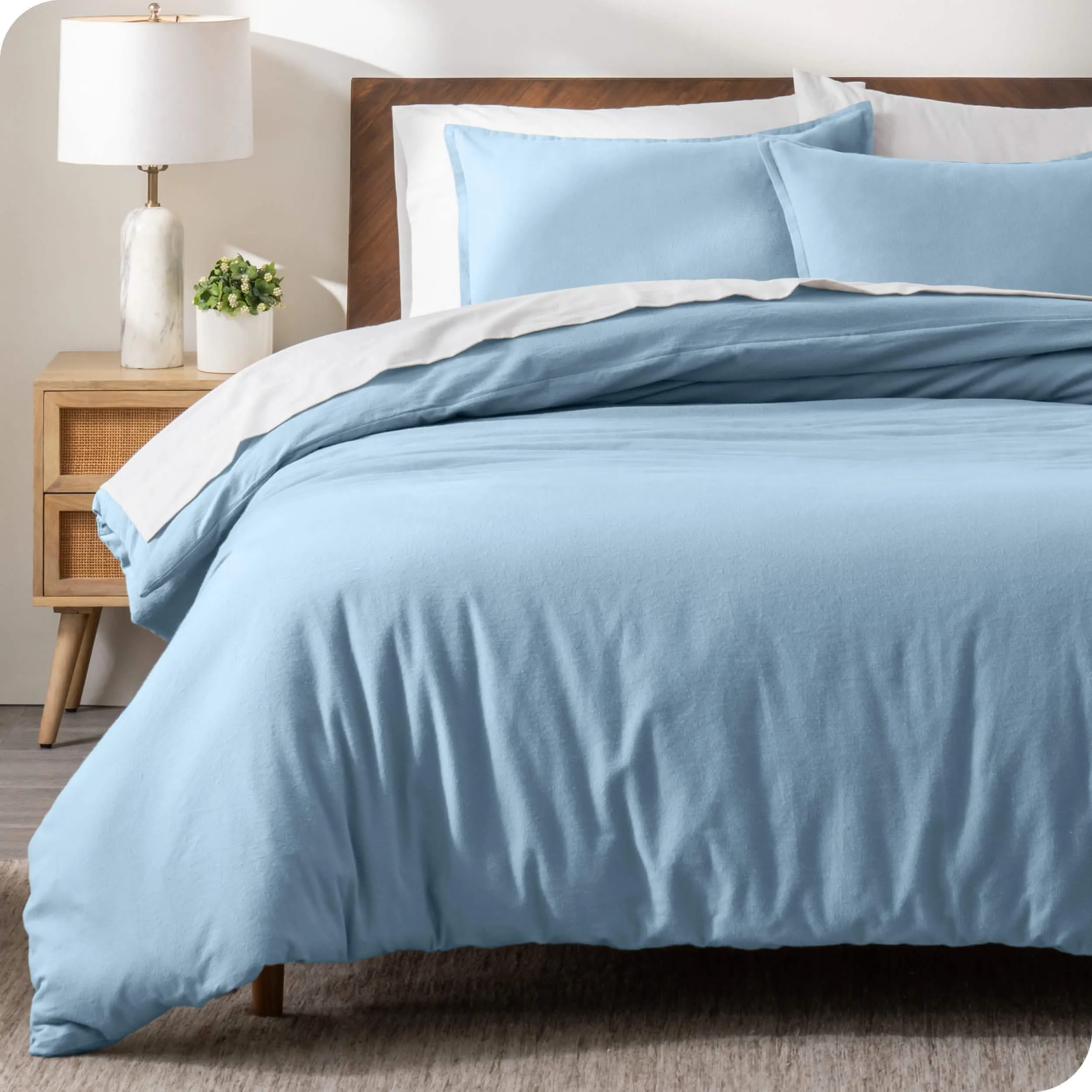 Cotton Flannel Duvet Cover & Sham Set
