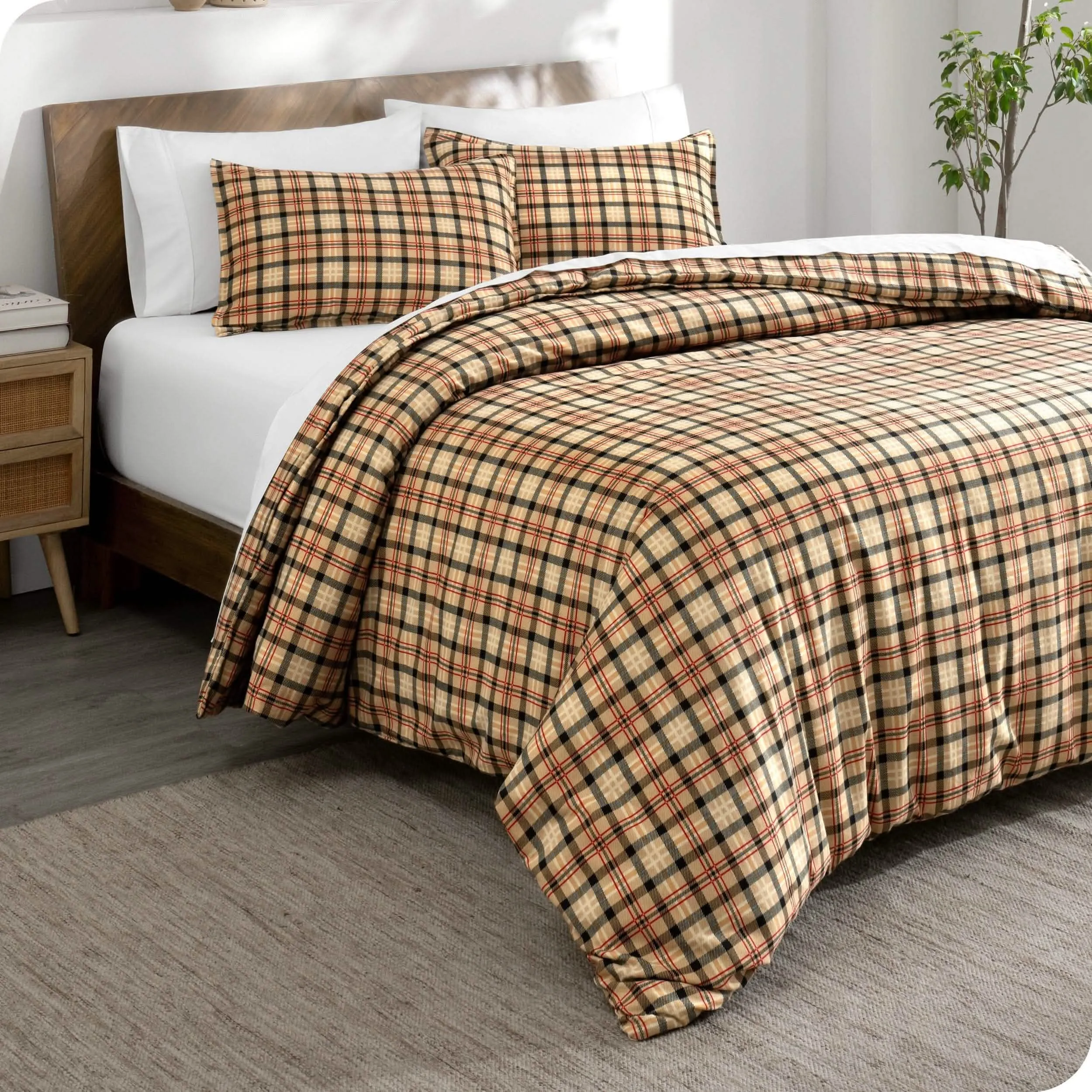 Cotton Flannel Duvet Cover & Sham Set