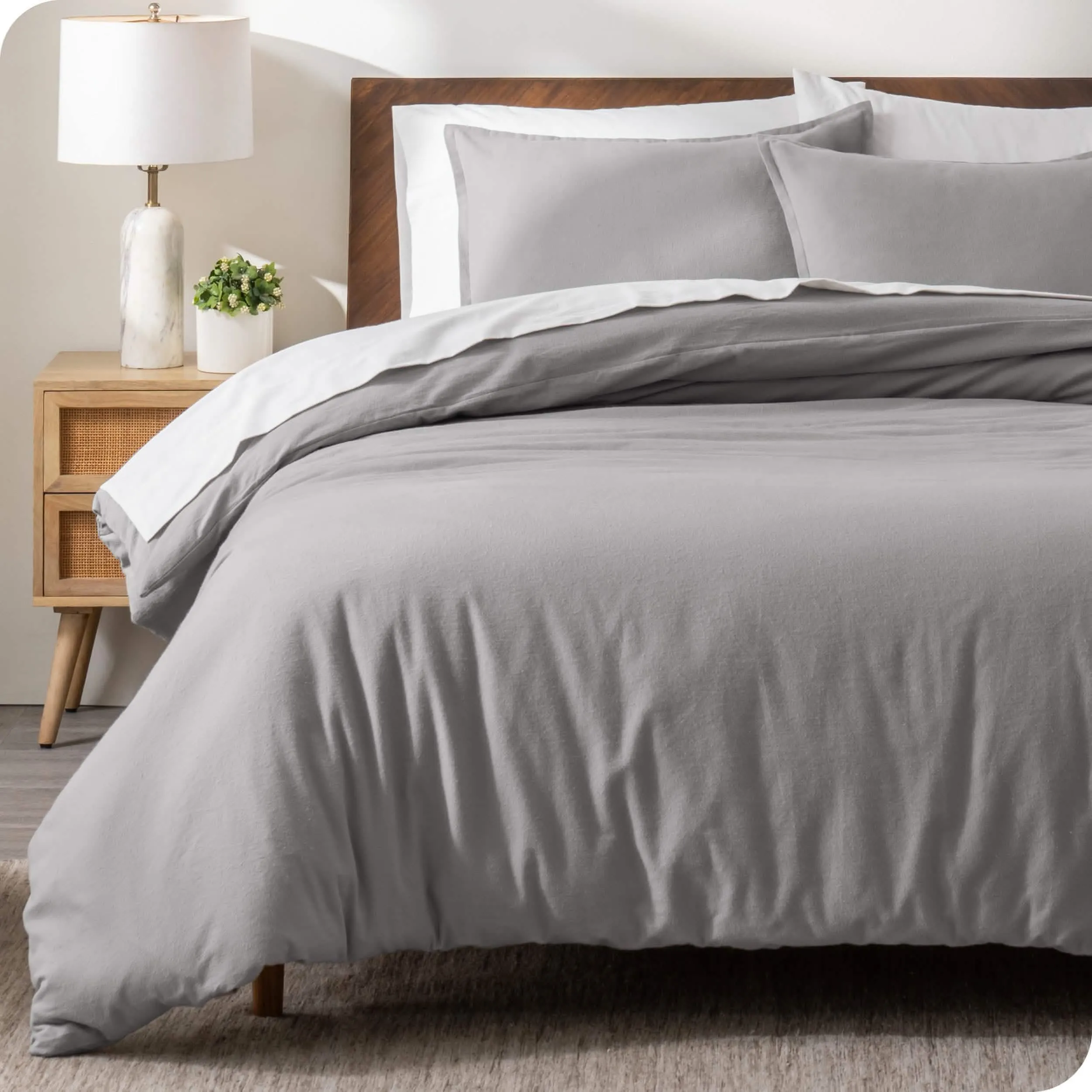 Cotton Flannel Duvet Cover & Sham Set