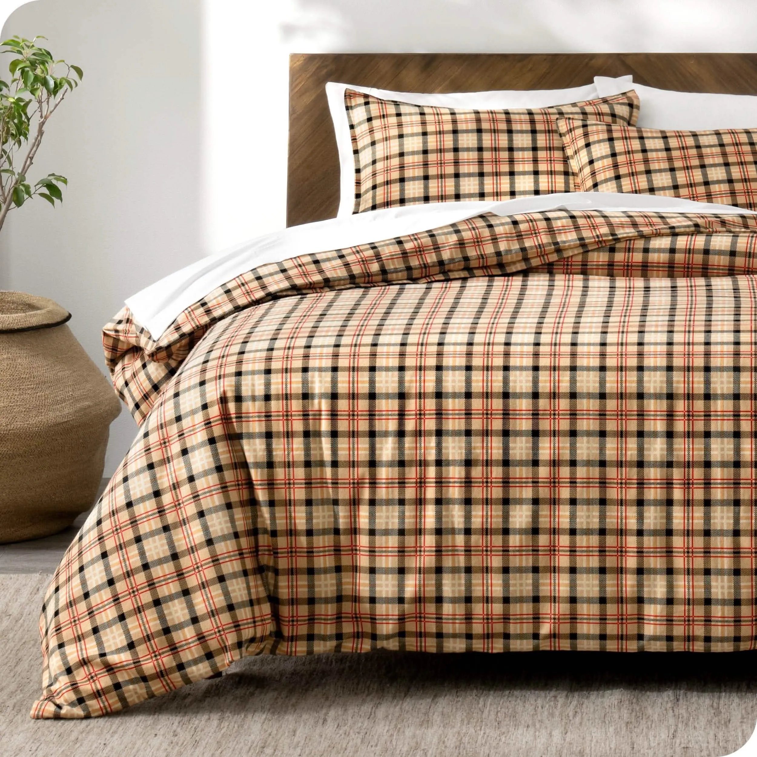 Cotton Flannel Duvet Cover & Sham Set