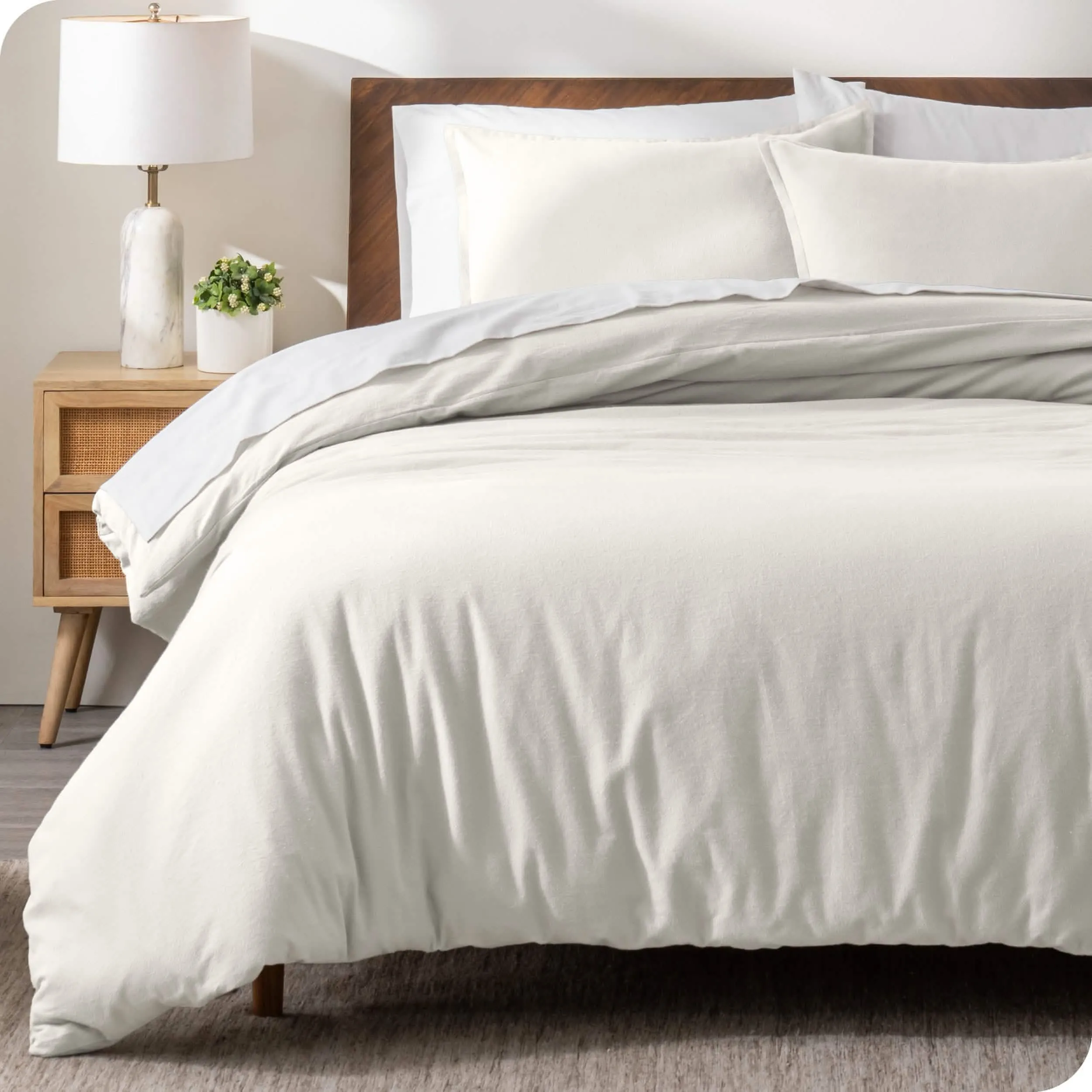 Cotton Flannel Duvet Cover & Sham Set