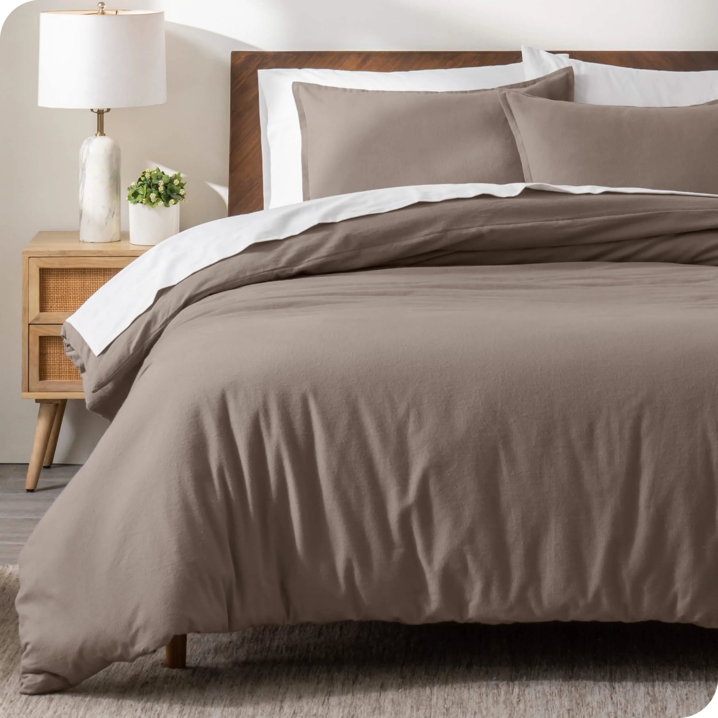 Cotton Flannel Duvet Cover & Sham Set