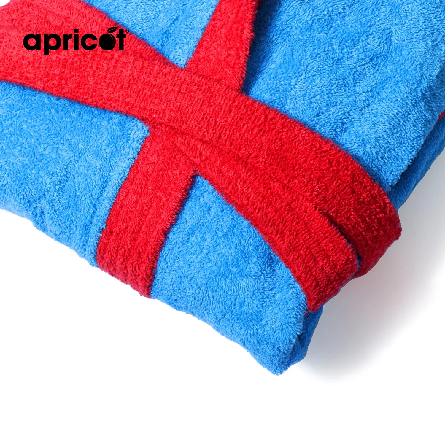 Cotton Kid's Bathrobe-Blue Over Red