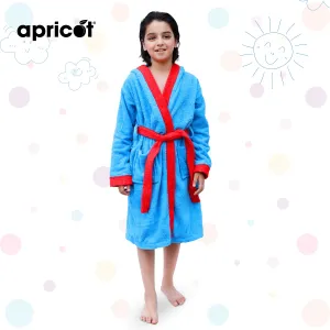 Cotton Kid's Bathrobe-Blue Over Red