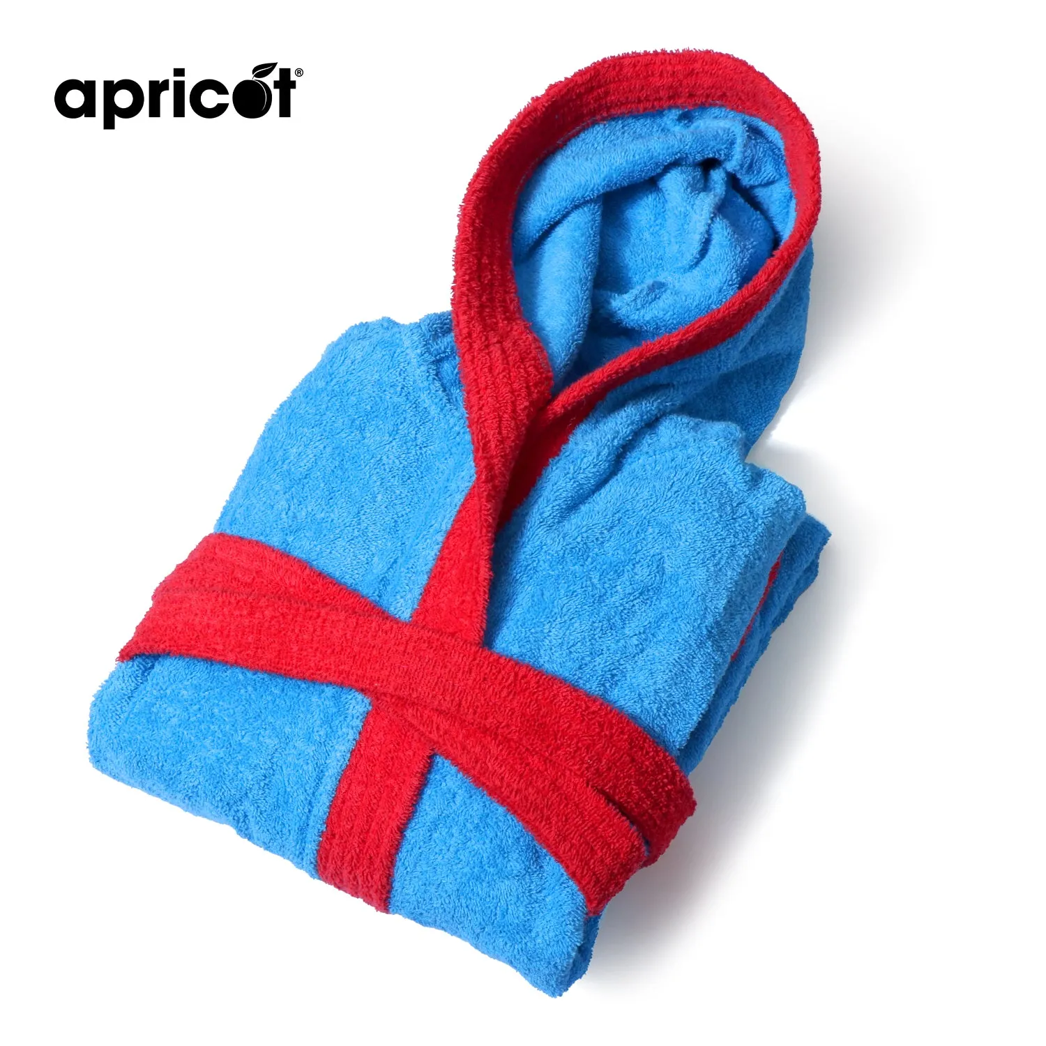 Cotton Kid's Bathrobe-Blue Over Red