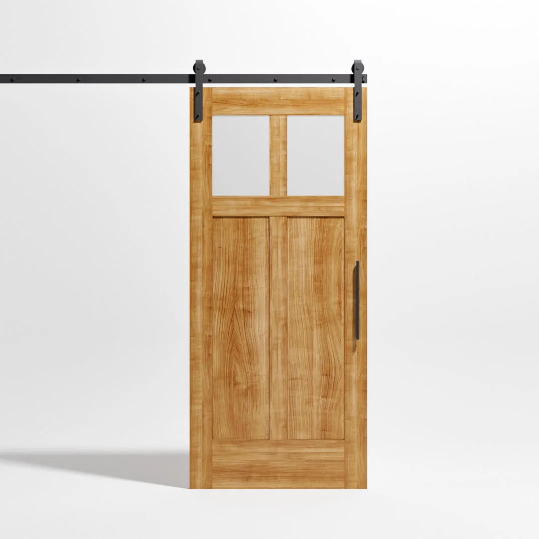 Craftsman Cross Window Interior Glass Barn Door