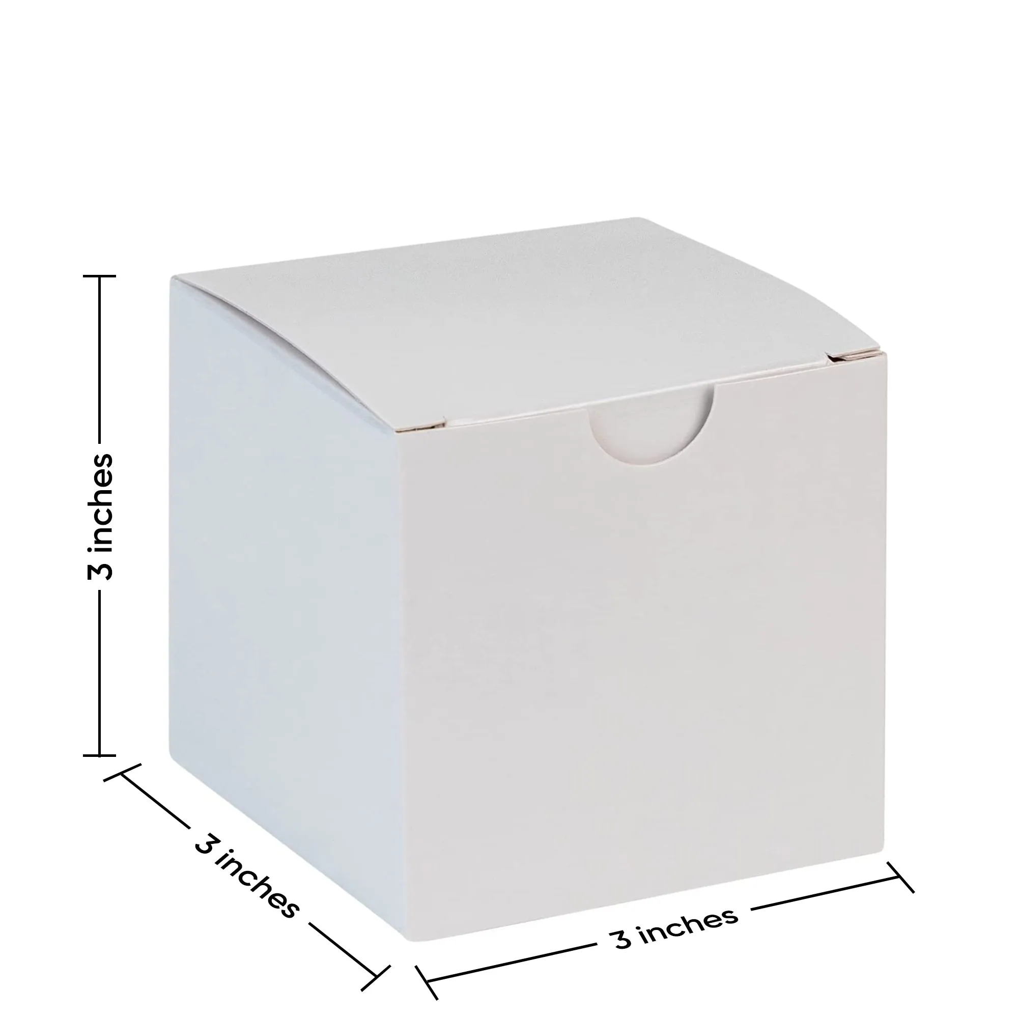Cube White Gift Tuck Top Boxes 36 Pack 3x3x3