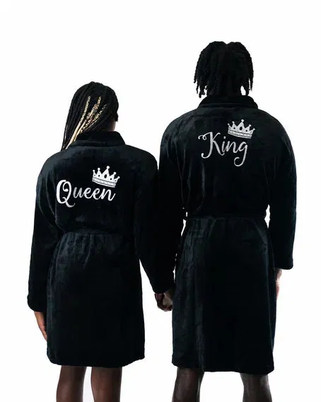 Custom Bathrobes for Couple Cozy Terry Bathrobes wife and husband - Glitter
