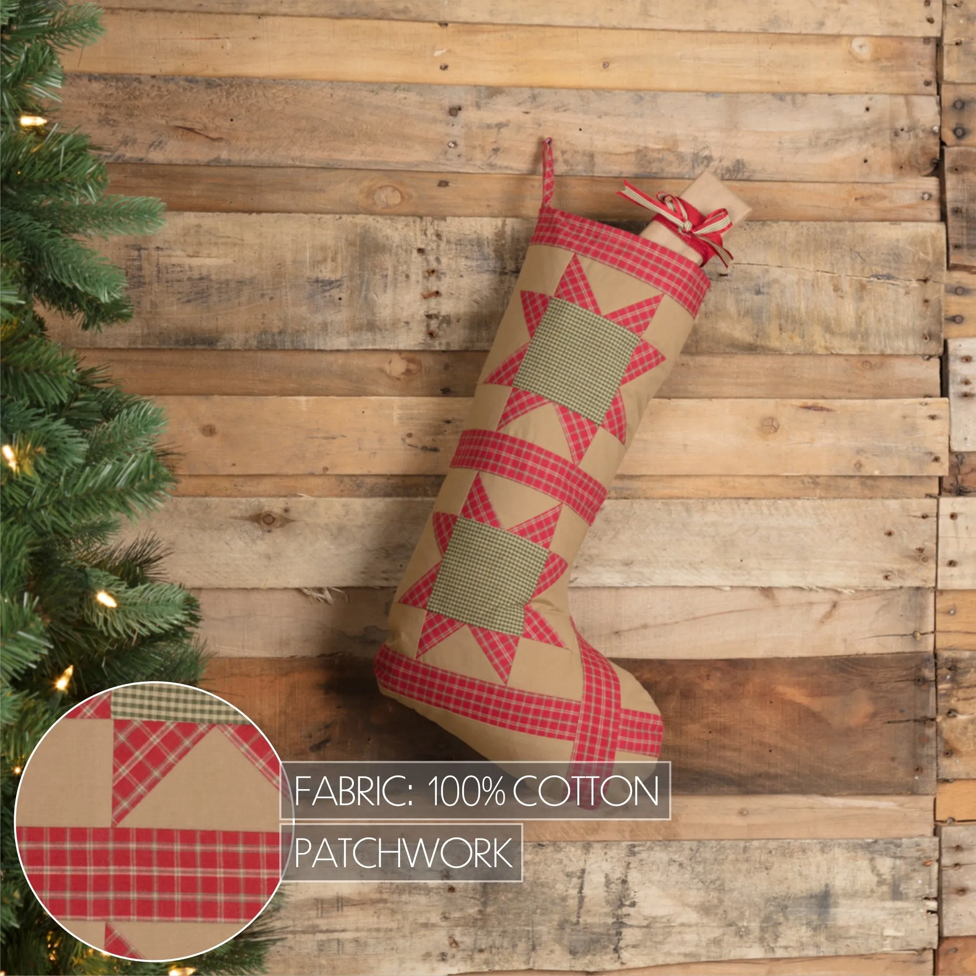 Dolly Star Tan Patch Stocking 12x20
