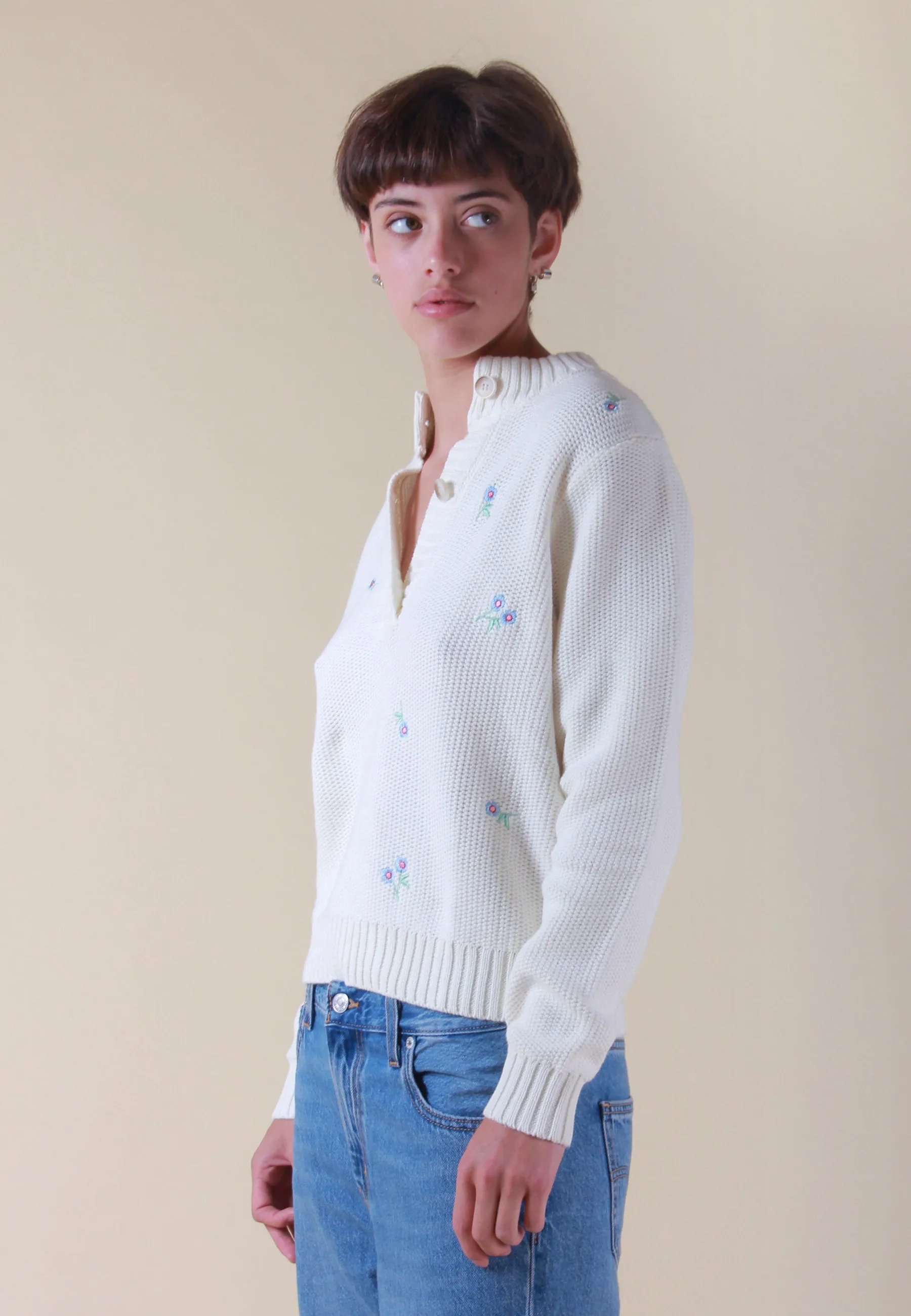 Dray Blouse Knit - broke white