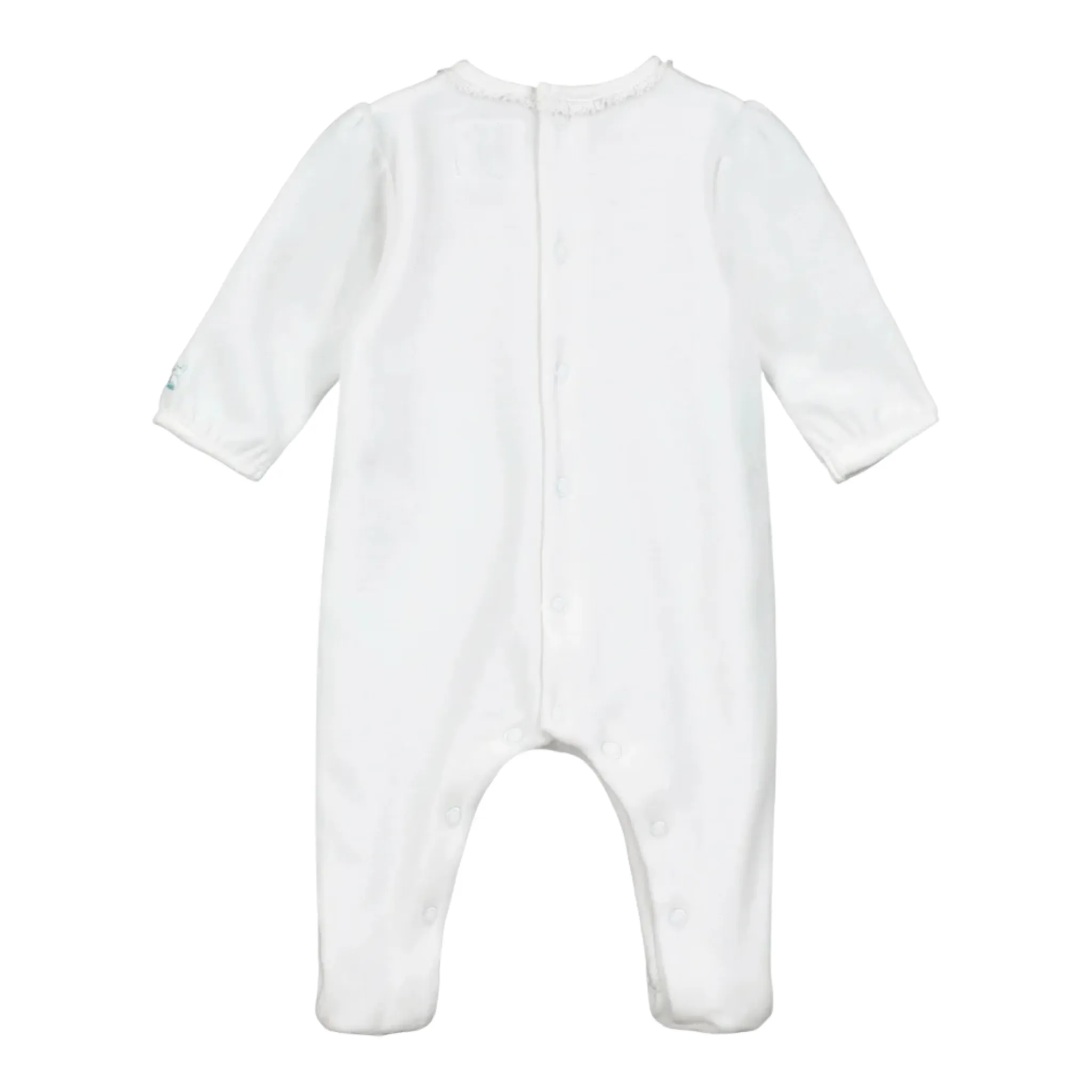 Emile et Rose - White velour romper with headband