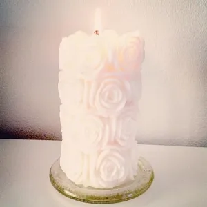 Enchantingly Ethereal Essence of White Roses: A Captivating Designer Pillar Scented Candle with Long-Lasting Fragrance and Decorative Charm