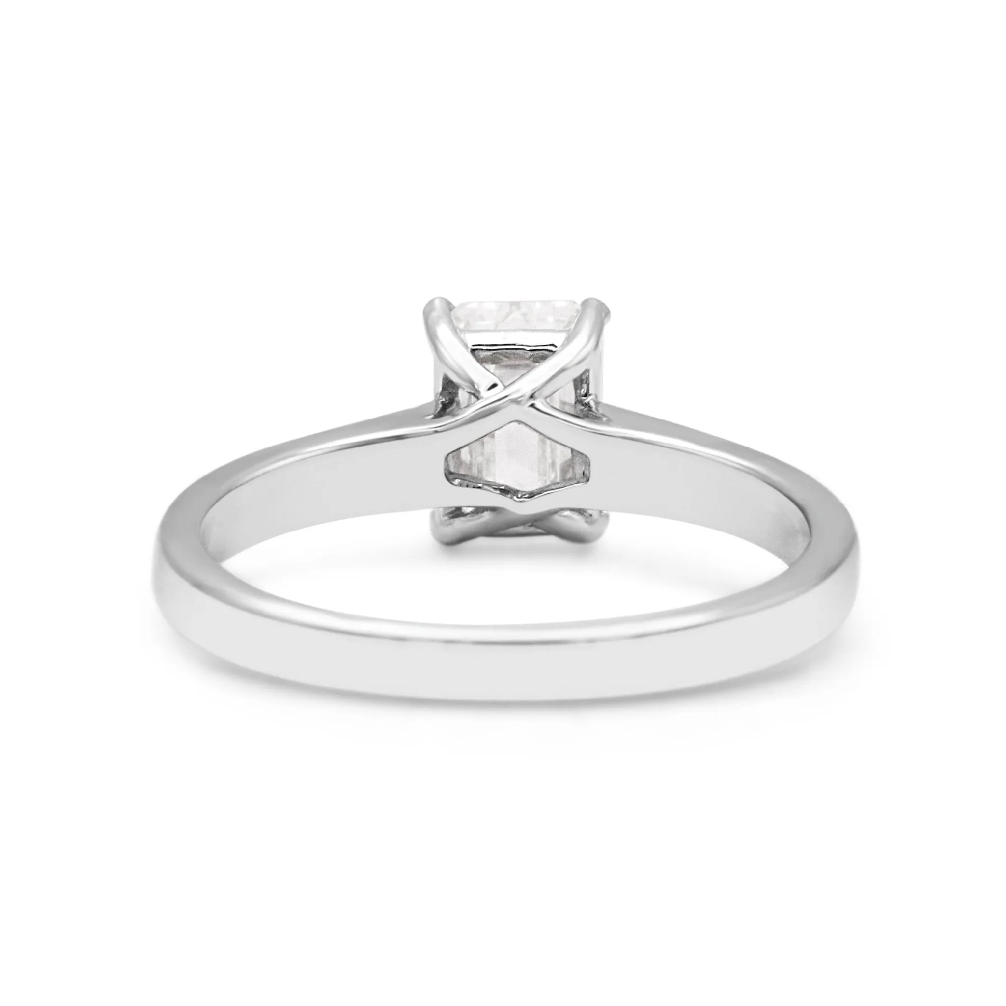 GCS Certificated Step Cut Diamond Solitaire Ring - Platinum