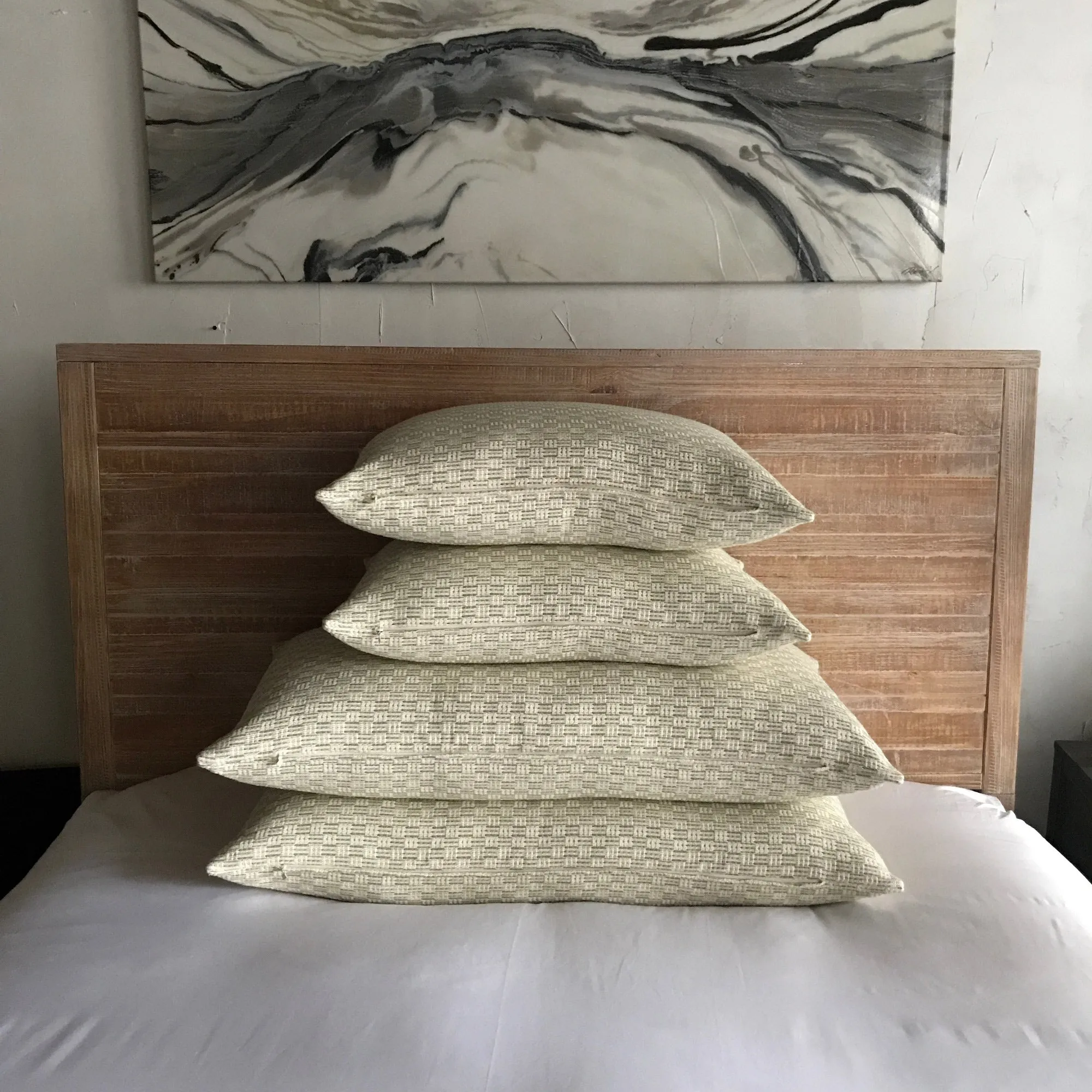 Green Silver Textured Woven King Sham 21x37