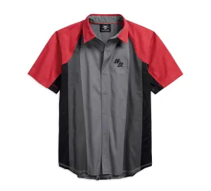 Harley-Davidson® Men's Performance Vented Colorblock Shirt, Gray 96179-18VM