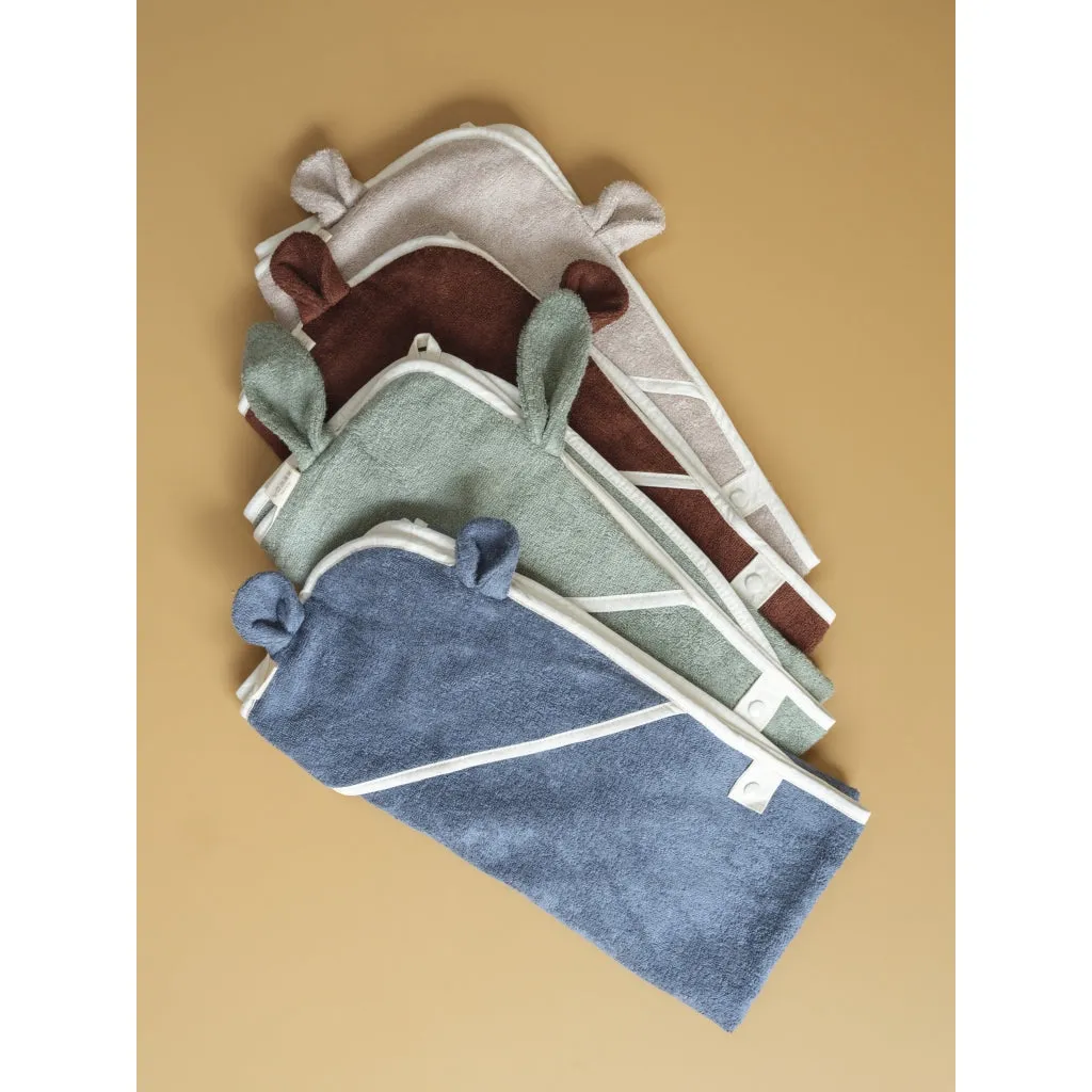 Hooded Baby Towel - Bear - Blue Spruce