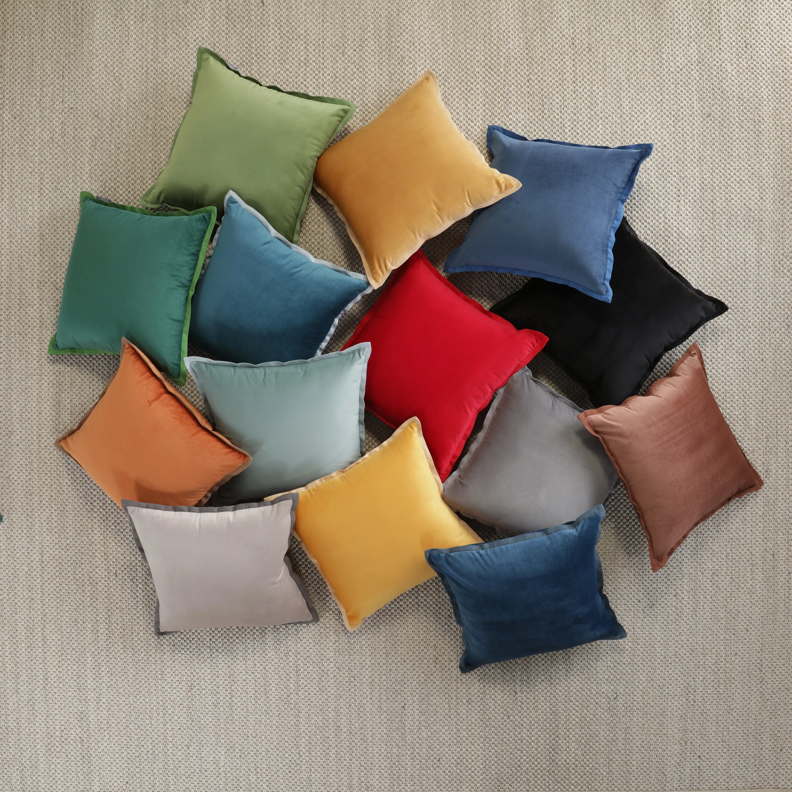 Indoor Velvet Flange Dove Grey 18-Inch Throw Pillow