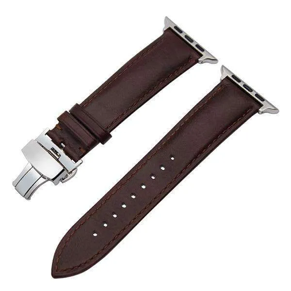 Italian Genuine Leather Watchband Steel Butterfly Buckle Series