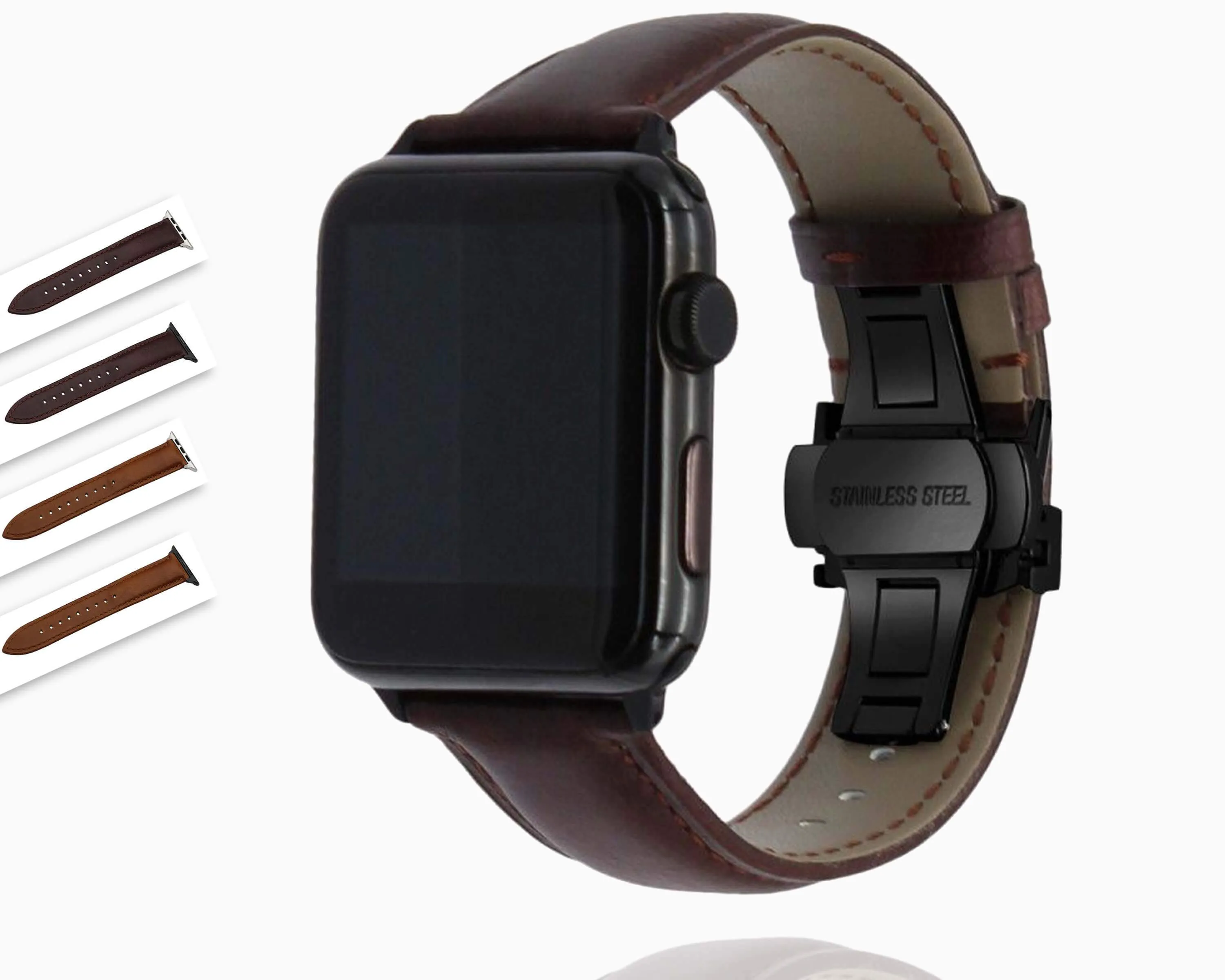 Italian Genuine Leather Watchband Steel Butterfly Buckle Series