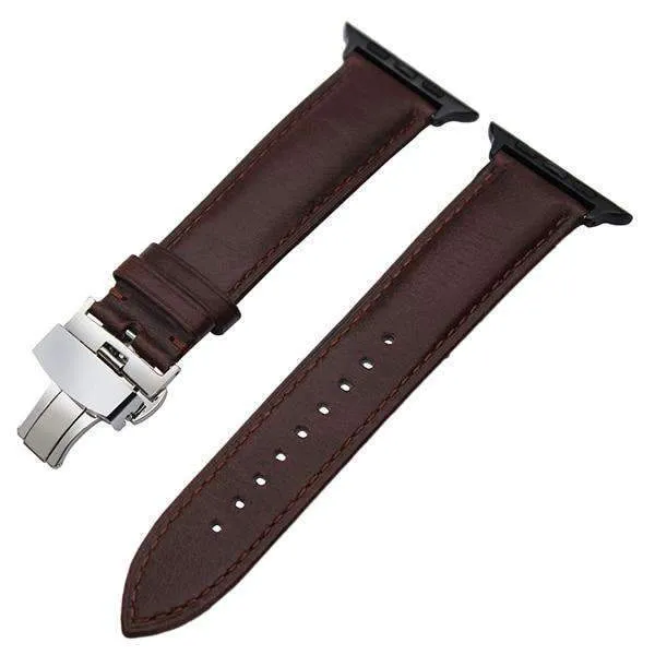 Italian Genuine Leather Watchband Steel Butterfly Buckle Series