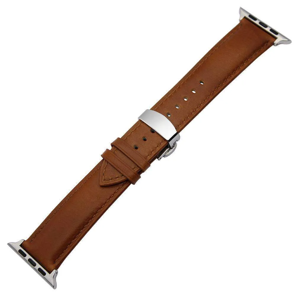 Italian Genuine Leather Watchband Steel Butterfly Buckle Series