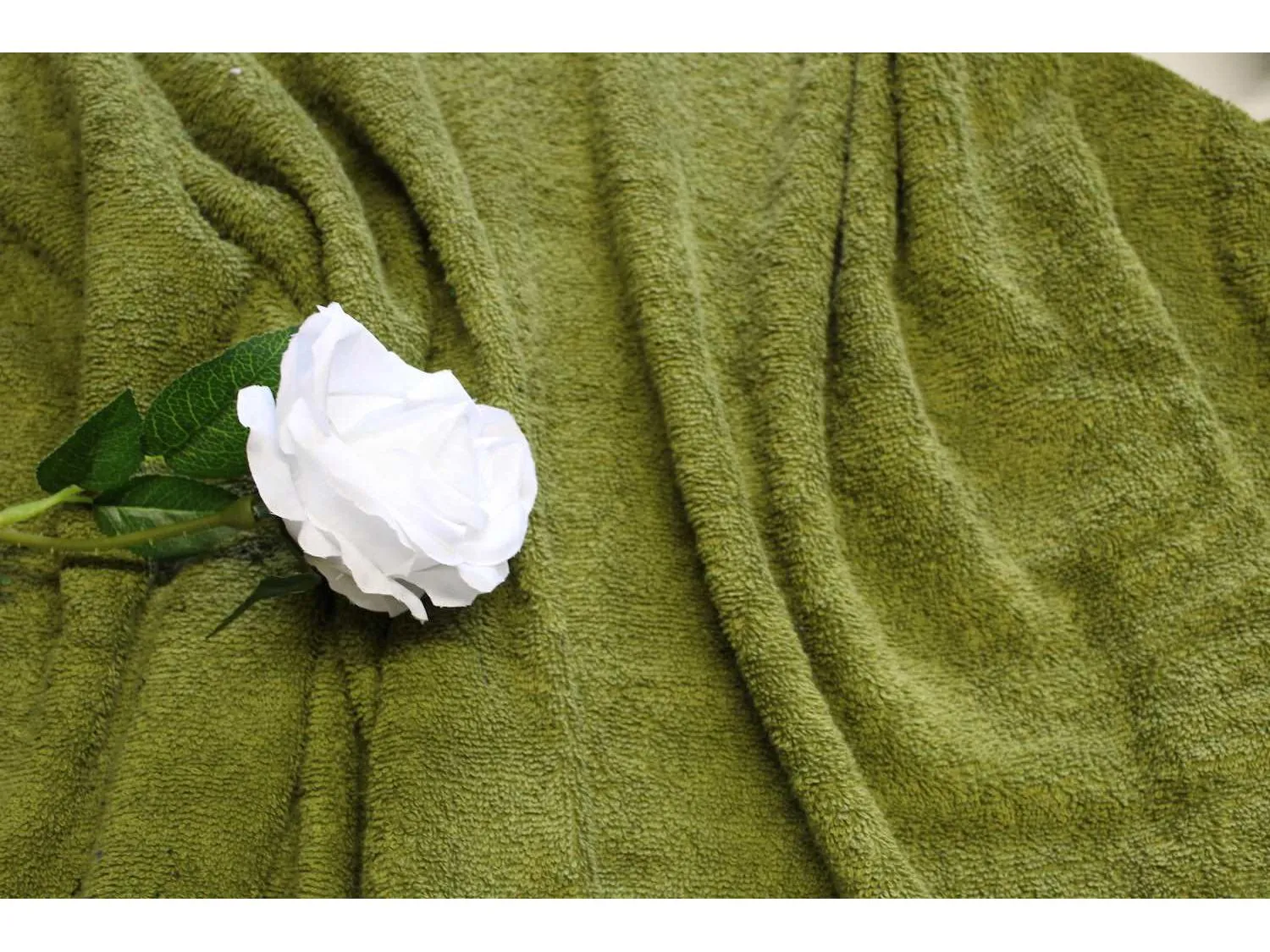 KHAKI - Pure Cotton Thick LUXURY TOWELLING Fabric 400gsm