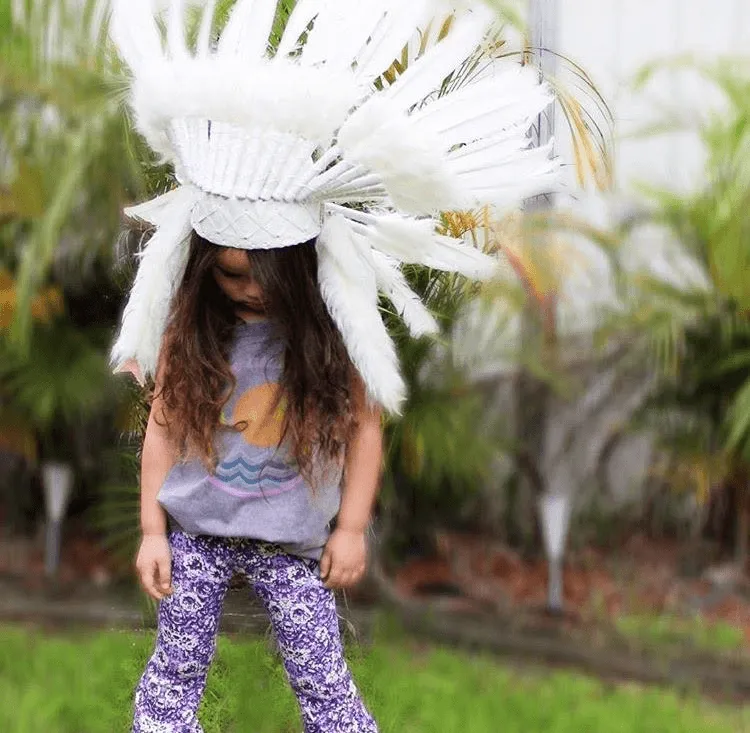 Kids Headdress - White