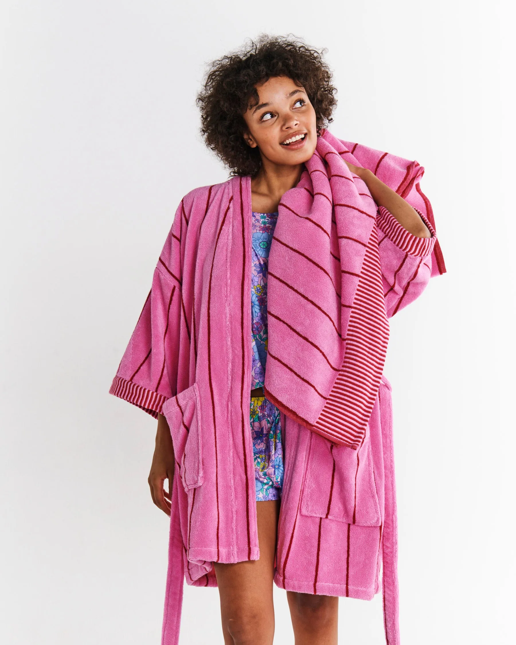 Kip & Co Iced Vovo Stripe Terry Mini Bath Robe