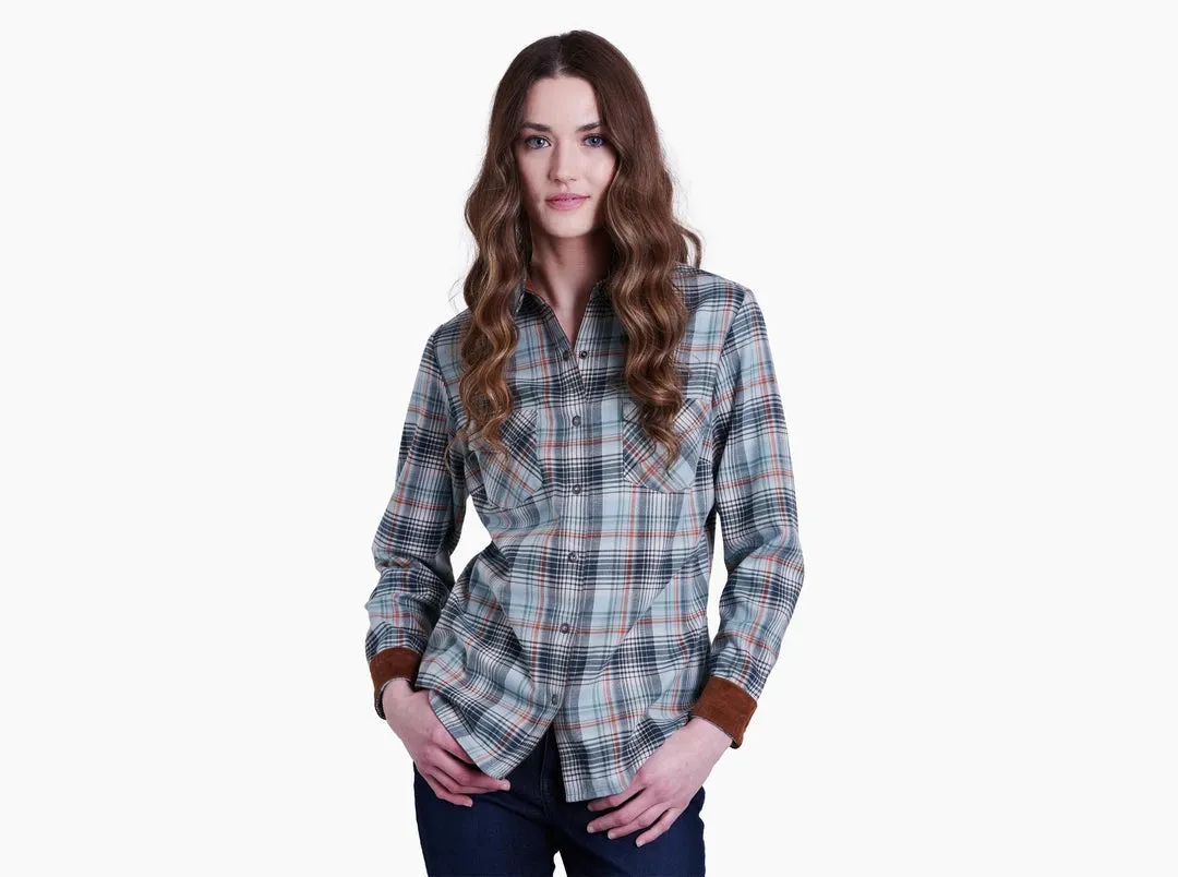 KUHL WOMENS TESS FLANNEL LONG SLEEVE SHIRT
