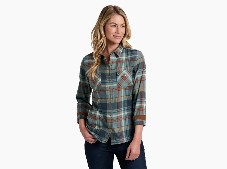 KUHL WOMENS TESS FLANNEL LONG SLEEVE SHIRT