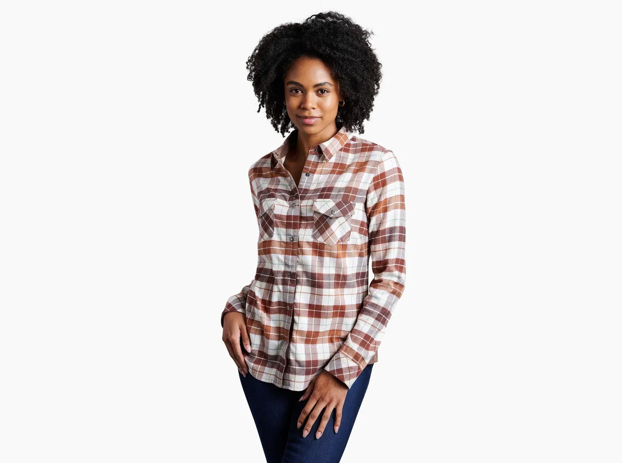KUHL WOMENS TESS FLANNEL LONG SLEEVE SHIRT