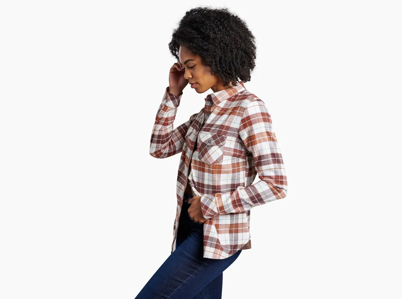 KUHL WOMENS TESS FLANNEL LONG SLEEVE SHIRT