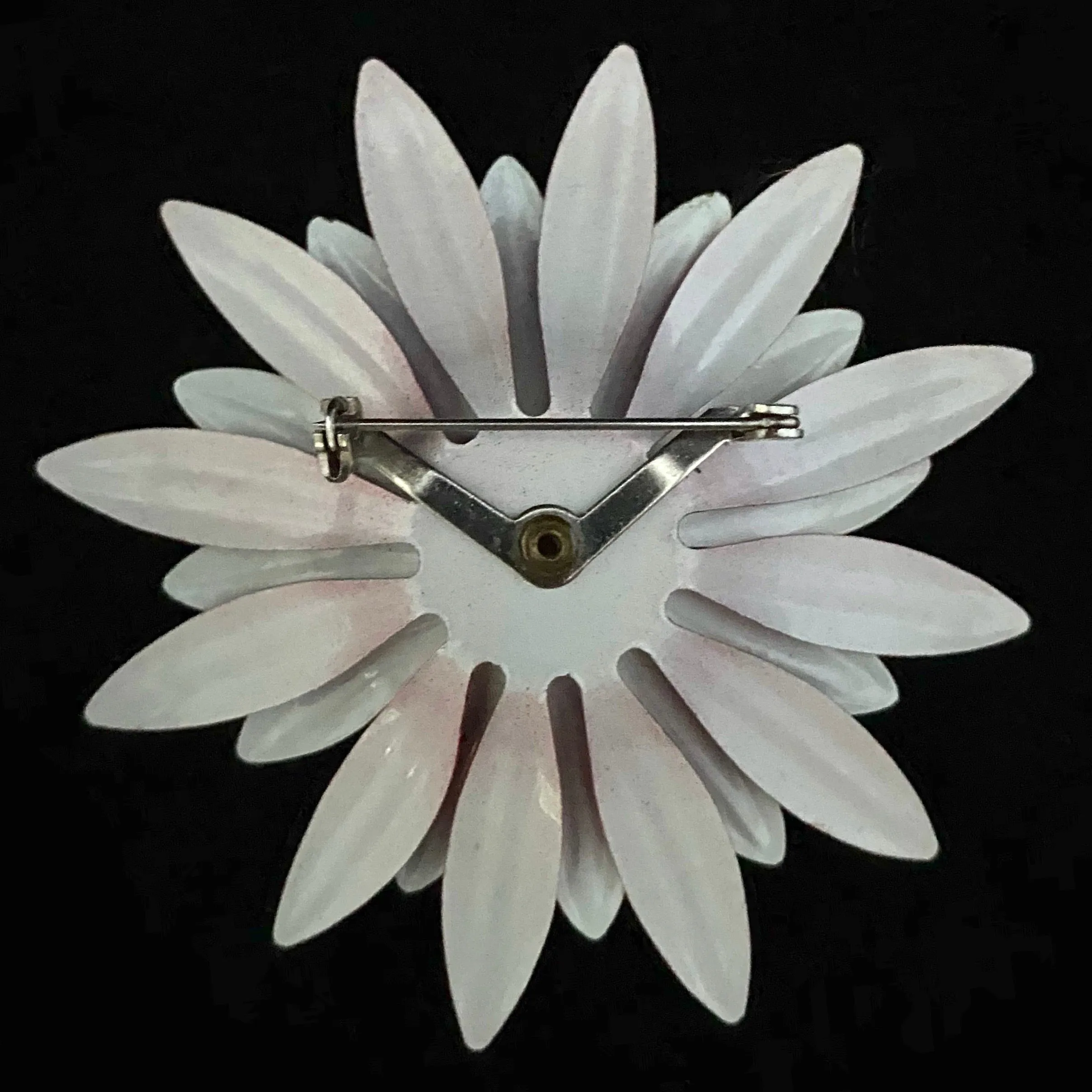 Late 60s/ Early 70s Large Enamel Flower Brooch