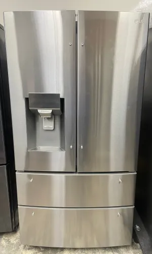 LG LMXS28626S 36 Inch 4-Door French Door Refrigerator with 27.8 cu. ft. Capacity, PrintProof™ Finish, Smart Cooling® System, Slim SpacePlus® Ice System, and ENERGY STAR® Qualified: Stainless Steel