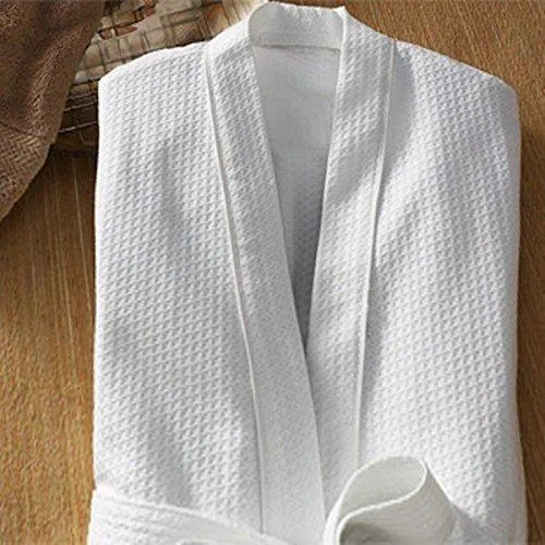 Linenwalas Super Comfort Unisex Waffle Bathrobe - (White) (Adult/Medium)