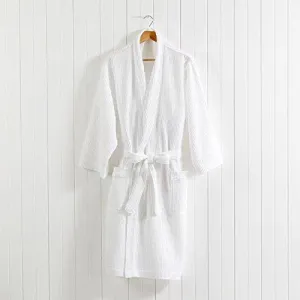 Linenwalas Super Comfort Unisex Waffle Bathrobe - (White) (Adult/Medium)